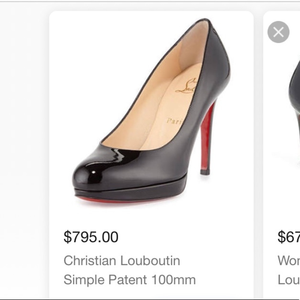 Christian Louboutin Black Patent New Simple Pump
